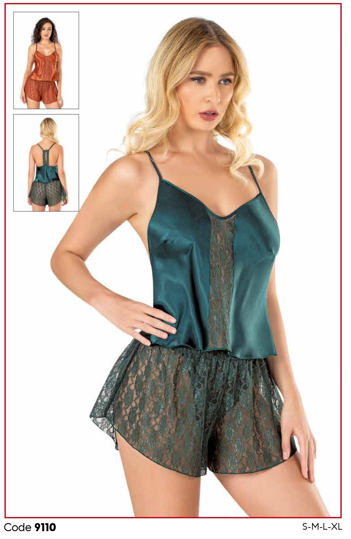 PRİMODA 9110 SATEN BABYDOLL ŞORT TAKIM