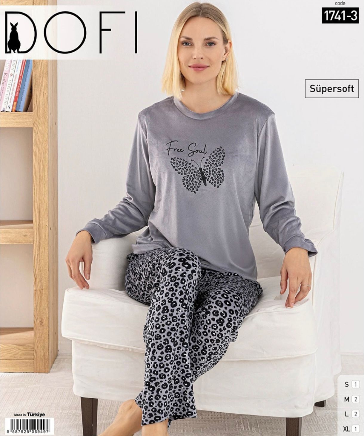 DOFİ 1741-3 BAYAN SÜPERSOFT PİJAMA TAKIMI