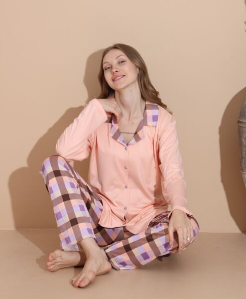 BOYRAZ 08021 BAYAN SENDY DÜĞMELİ PİJAMA TAKIM