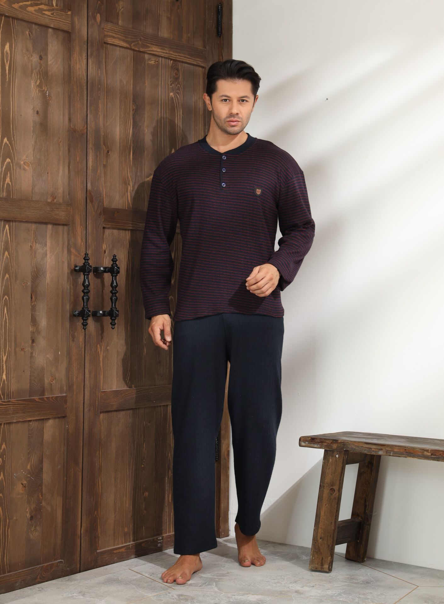 LİNDROS 04054 ERKEK RAPORLU İNTERLOK PİJAMA TAKIMI