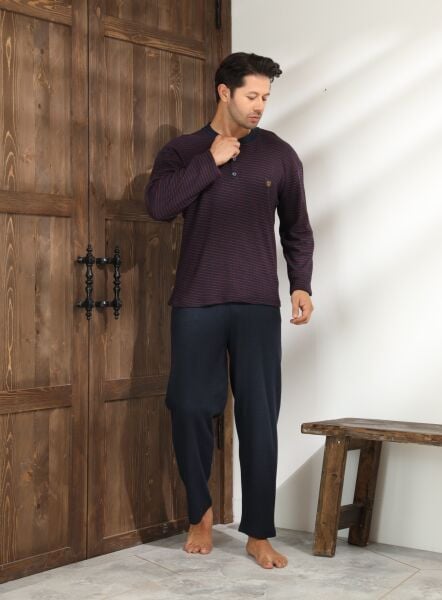 LİNDROS 04054 ERKEK RAPORLU İNTERLOK PİJAMA TAKIMI