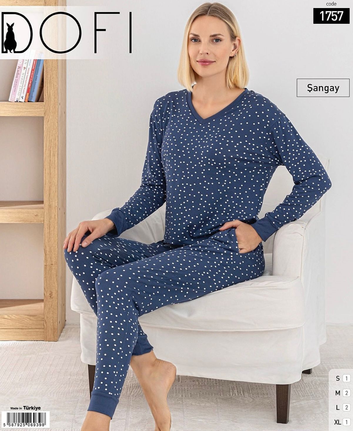 DOFİ 1757 BAYAN ŞANGAY PİJAMA TAKIMI