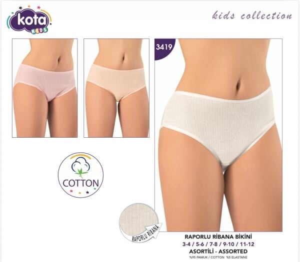 KOTA 3419 KIZ ÇOCUK RAPORLU RİBANA BİKİNİ
