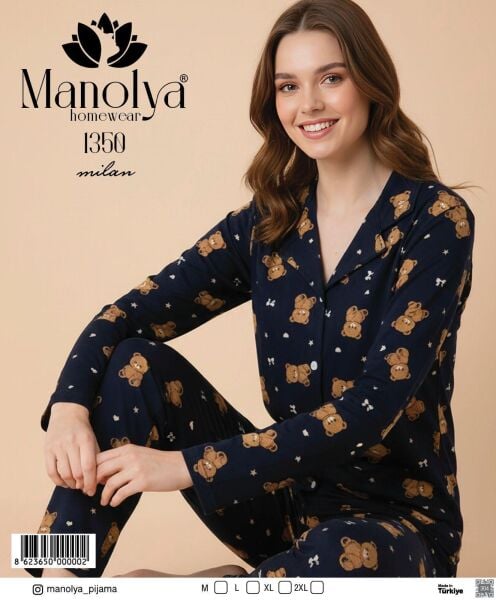 MANOLYA 1350 MİLAN LAC.AYICIKLI PİJAMA TAKIM