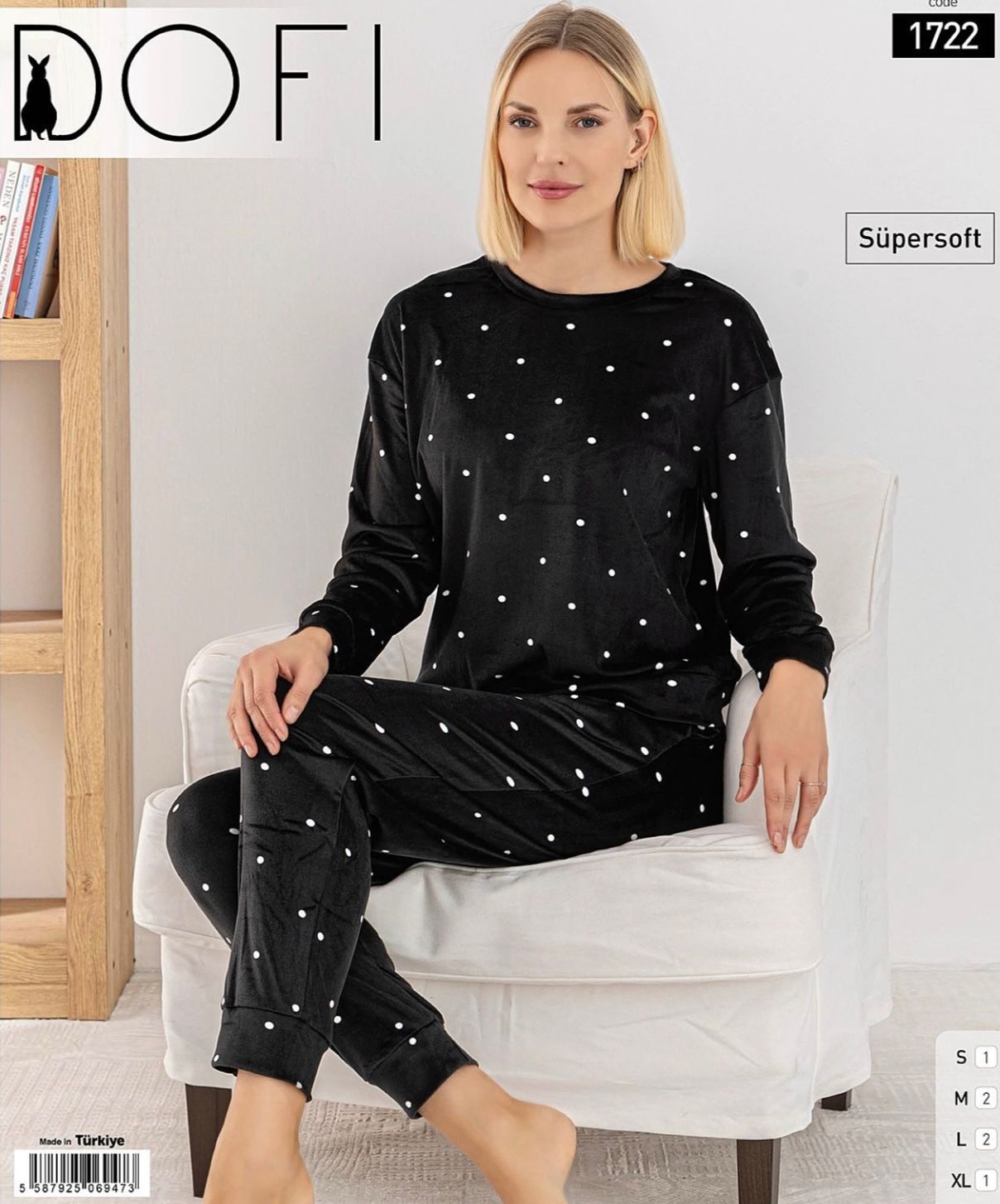 DOFİ 1722 BAYAN SÜPERSOFT PİJAMA TAKIMI