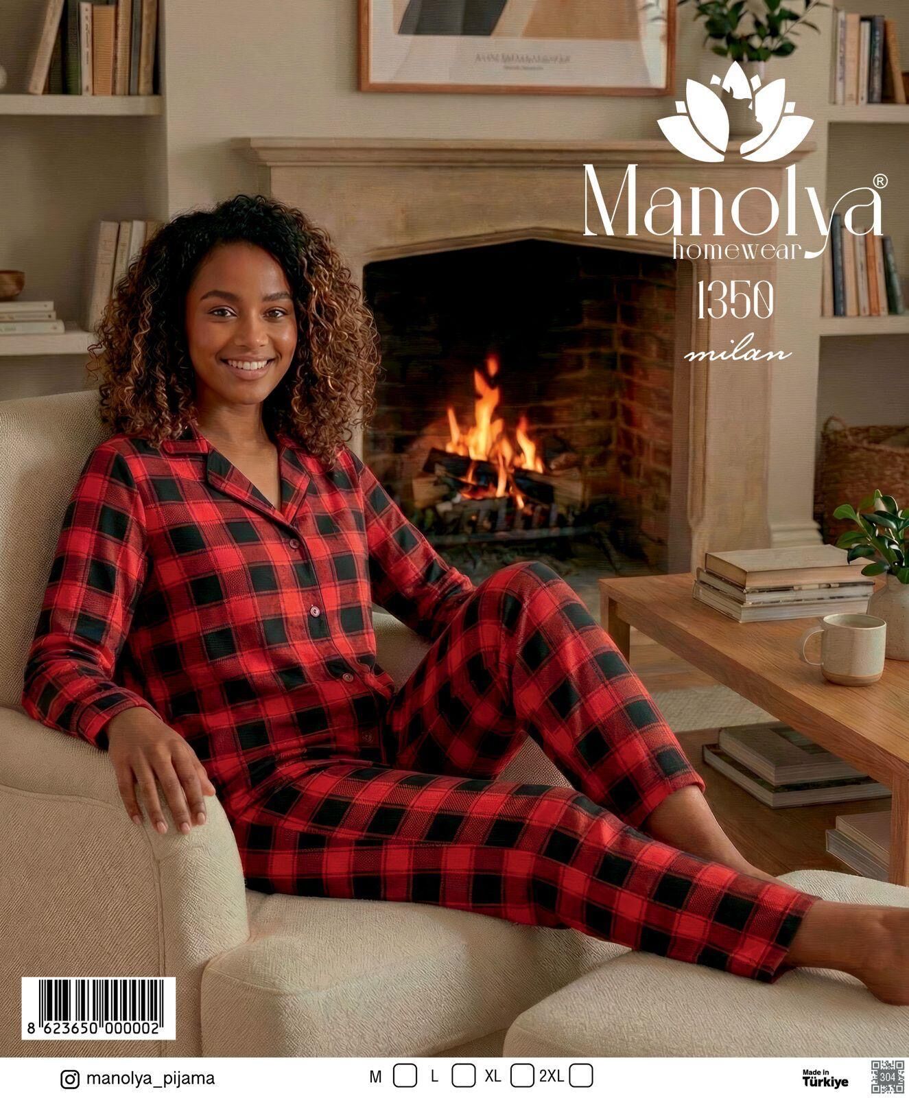 MANOLYA 1350 MİLAN KIR.EKOSE PİJAMA TAKIM