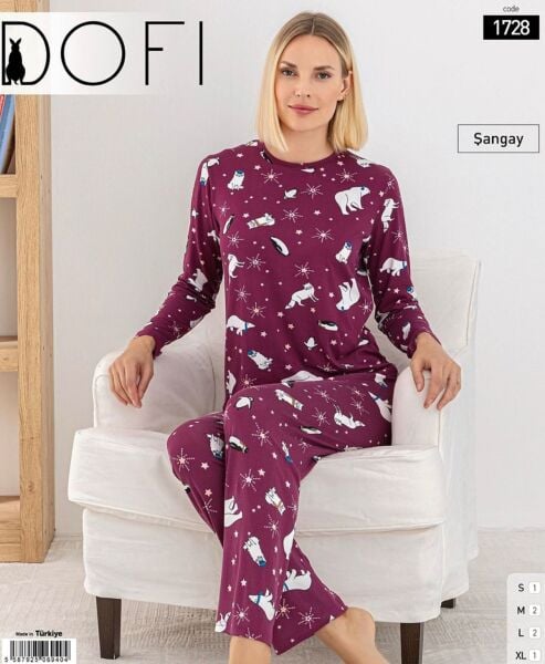 DOFİ 1728 BAYAN ŞANGAY PİJAMA TAKIMI