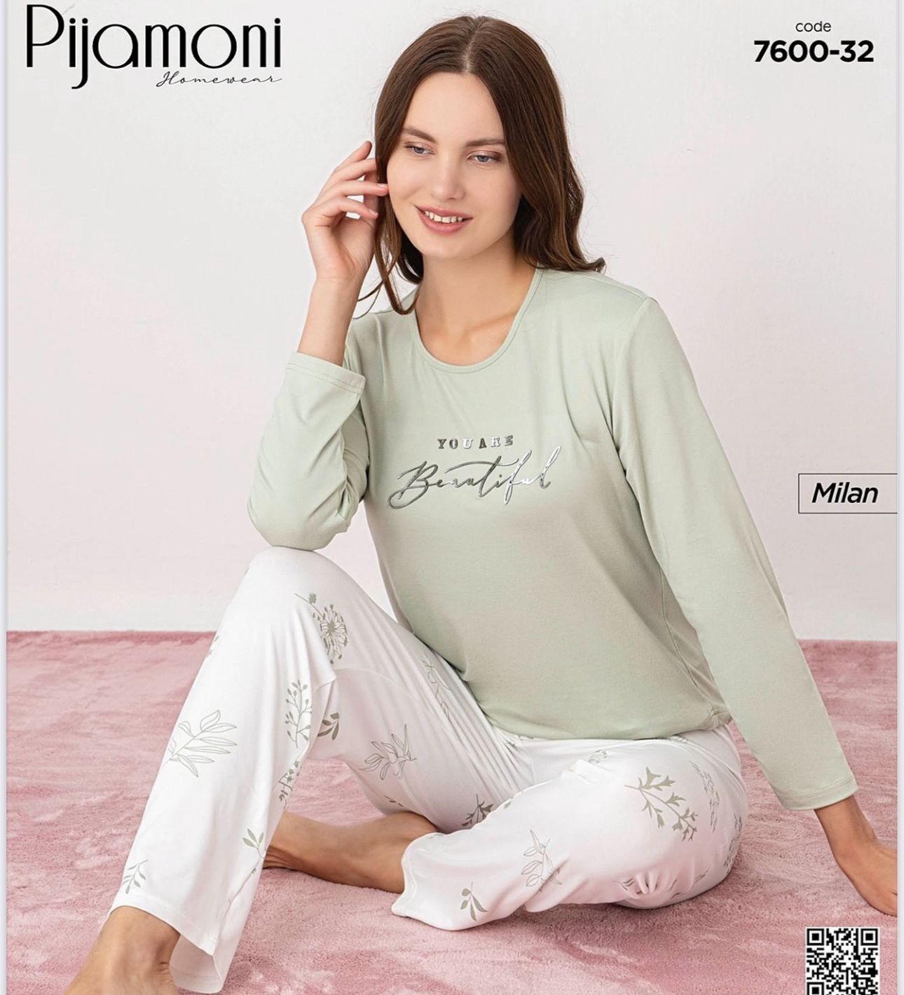 PİJAMONİ 7600-32 BAYAN MİLAN PİJAMA TAKIM