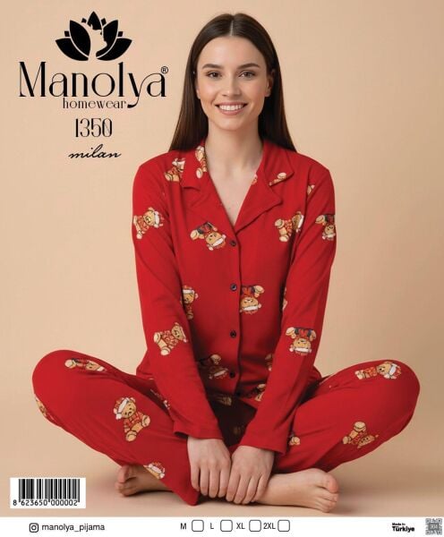MANOLYA 1350 MİLAN KIR.AYICIK PİJAMA TAKIM