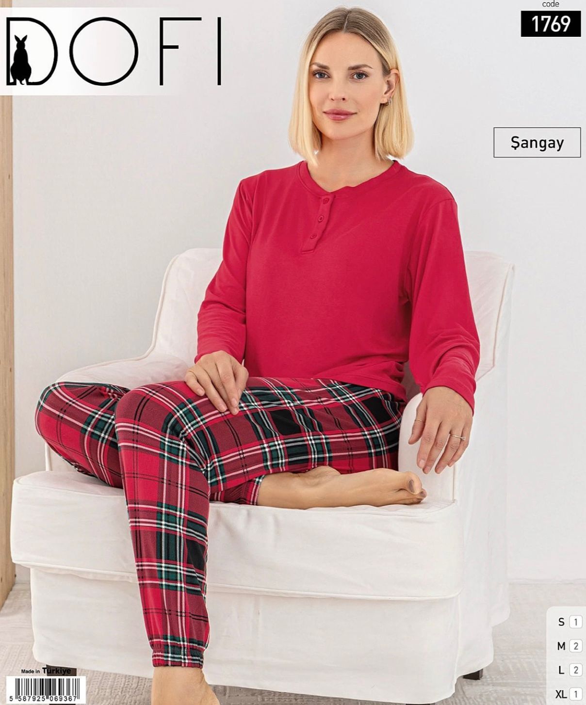 DOFİ 1769 BAYAN ŞANGAY PATLI PİJAMA TAKIMI