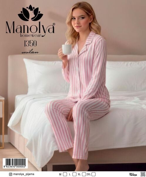 MANOLYA 1350 MİLAN PEM.ÇİZGİLİ PİJAMA TAKIM