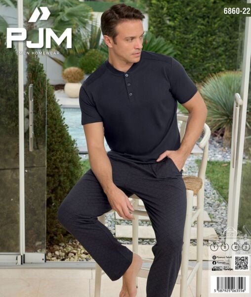 PJM 6860-22 ERKEK PENYE KISA KOL PİJAMA TAKIM