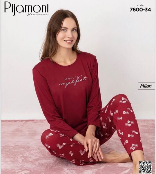 PİJAMONİ 7600-34 BAYAN MİLAN PİJAMA TAKIM