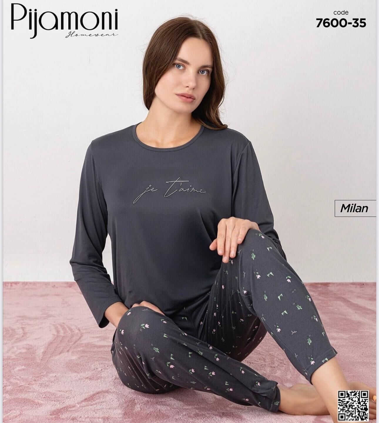 PİJAMONİ 7600-35 BAYAN MİLAN PİJAMA TAKIM