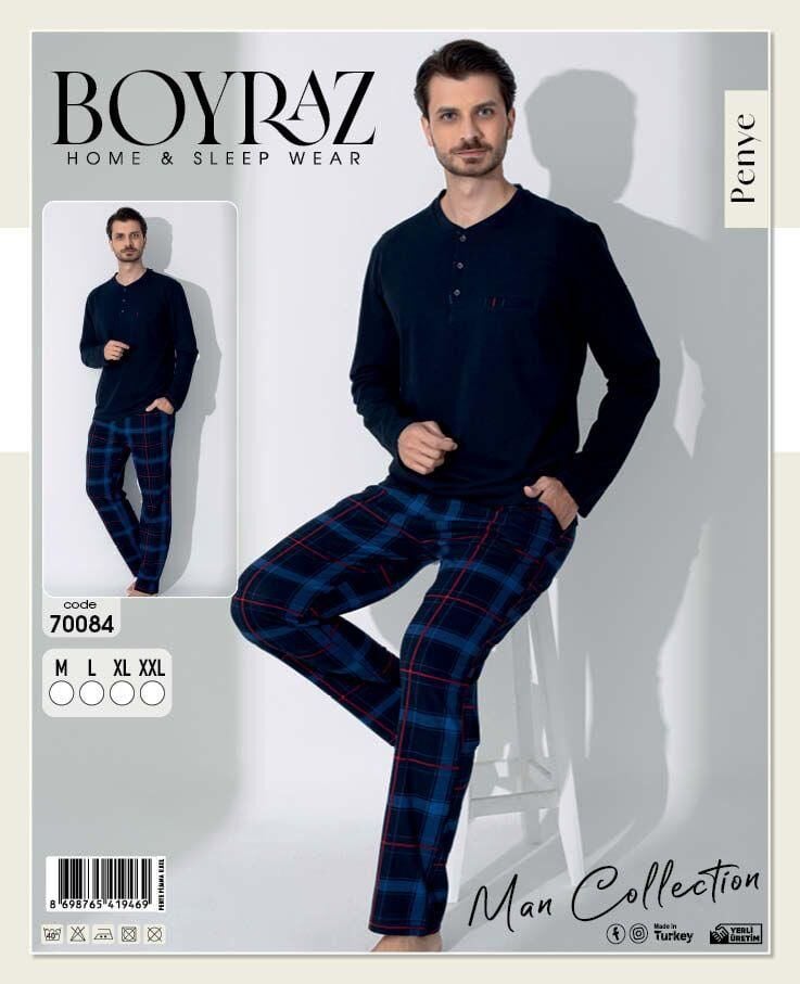BOYRAZ 70084 ERKEK PENYE İNTERLOK PİJAMA TAKIM