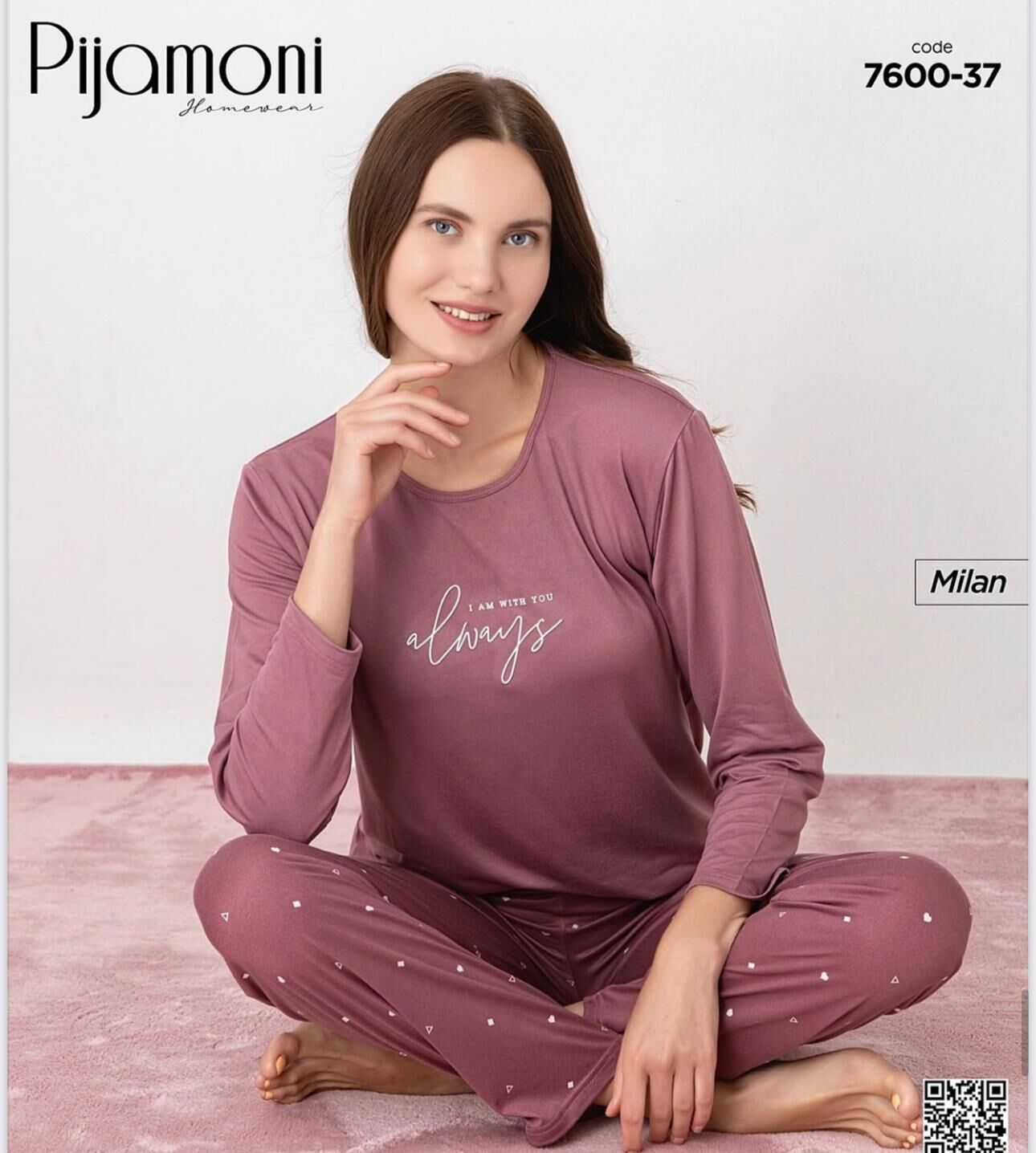 PİJAMONİ 7600-37 BAYAN MİLAN PİJAMA TAKIM