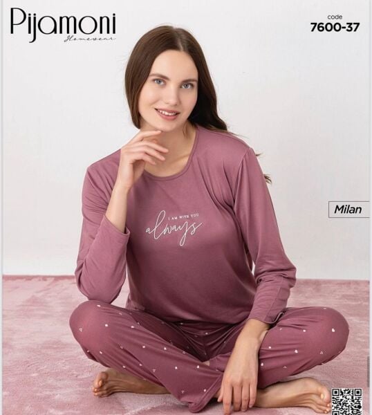 PİJAMONİ 7600-37 BAYAN MİLAN PİJAMA TAKIM