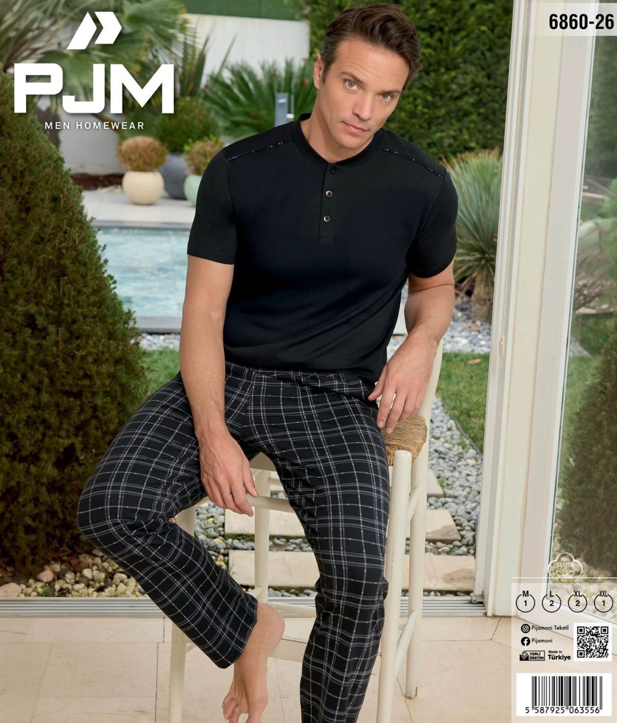 PJM 6860-26 ERKEK PENYE KISA KOL PİJAMA TAKIM