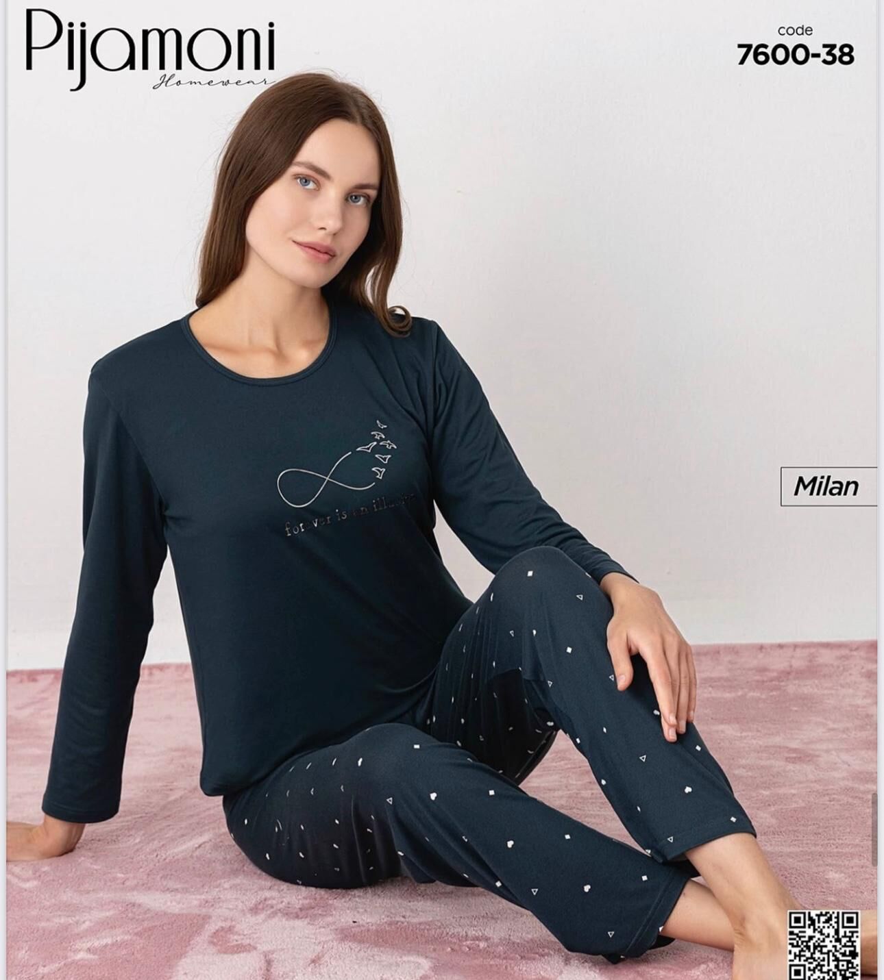PİJAMONİ 7600-38 BAYAN MİLAN PİJAMA TAKIM