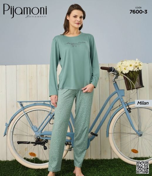PİJAMONİ 7600-3 BAYAN MİLAN PİJAMA TAKIM