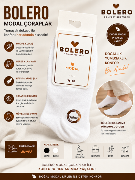 BOLERO B51 BAYAN DİKİŞSİZ MODAL PATİK