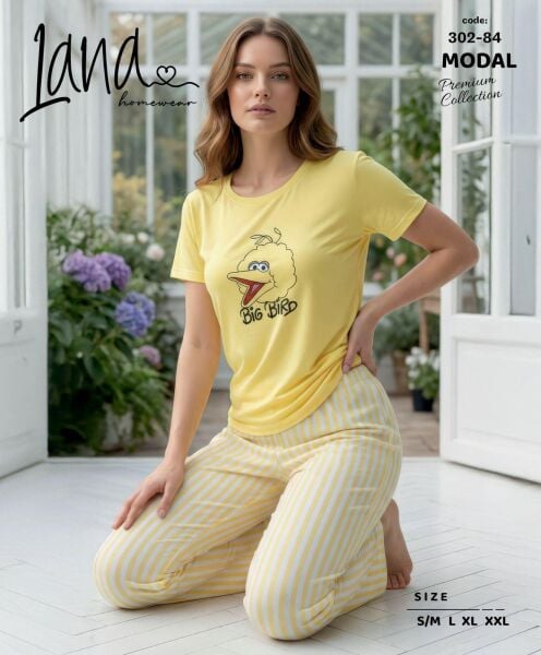 LANA 302-84 BAYAN MODAL KISA KOL PİJAMA TAKIM