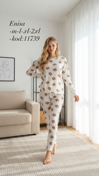 ENİSA 11739 BAYAN RAPORLU PİJAMA TAKIM