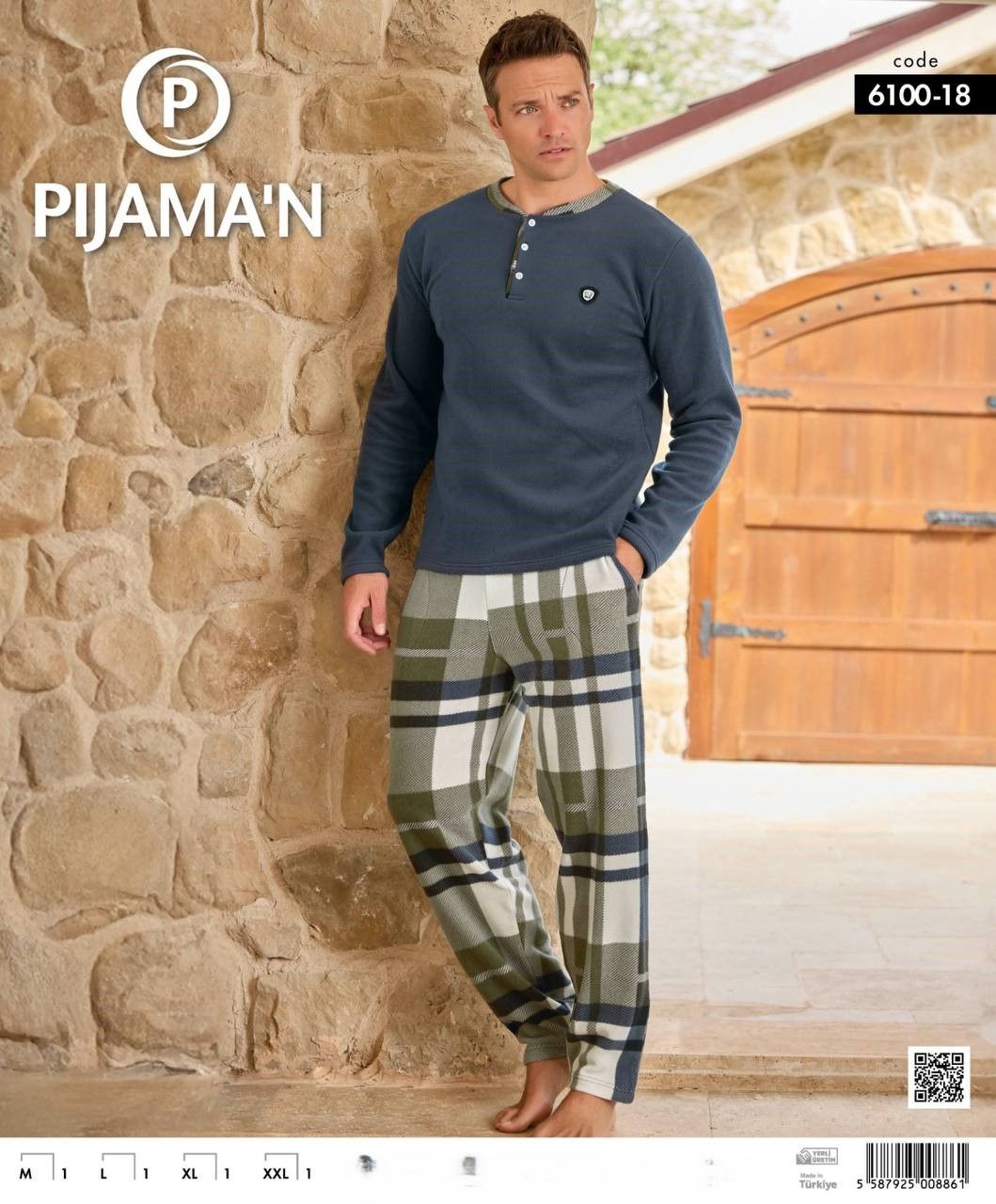 PİJAMAN 6100-18 ERKEK PATLI POLAR PİJAMA TAKIM