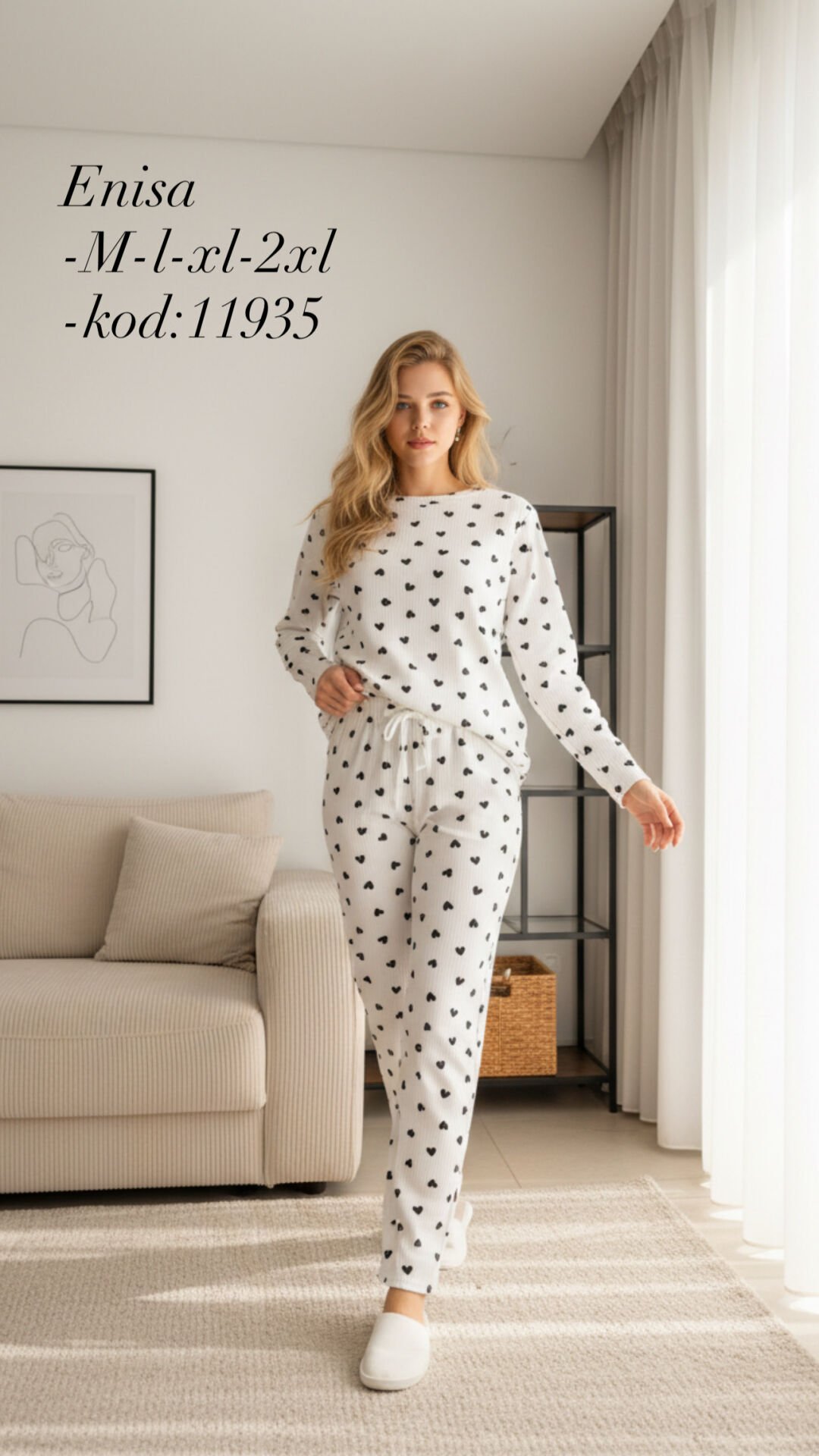 ENİSA 11935 BAYAN RAPORLU PİJAMA TAKIM