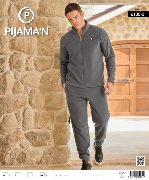PİJAMAN 6130-3 ERKEK POLAR FERMUARLI TAKIM