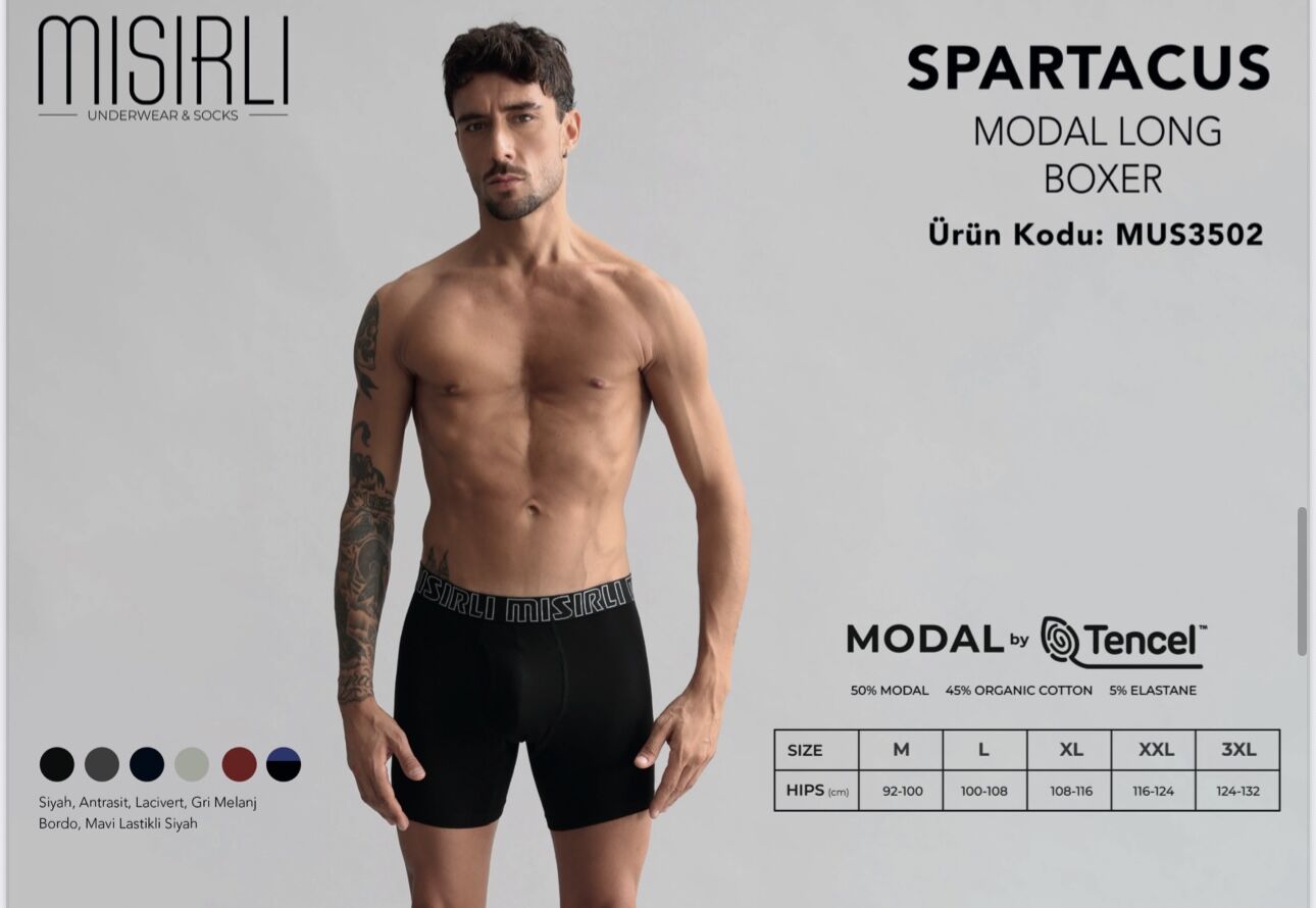 MISIRLI 3502 MODAL TENCEL SPARTACUS LONG BOXER