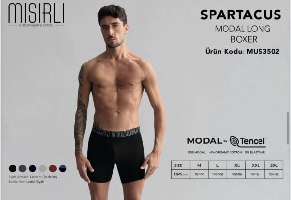 MISIRLI 3502 MODAL TENCEL SPARTACUS LONG BOXER