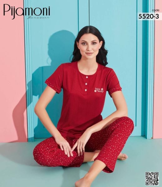 PİJAMONİ 5520-3 KAŞKORSE PATLI KISA KOL TAKIM