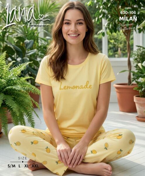 LANA 630-106 BAYAN MİLAN KISA KOL PİJAMA TAKIM