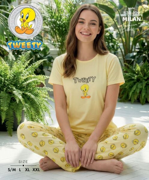 LANA 630-109 BAYAN MİLAN KISA KOL PİJAMA TAKIM