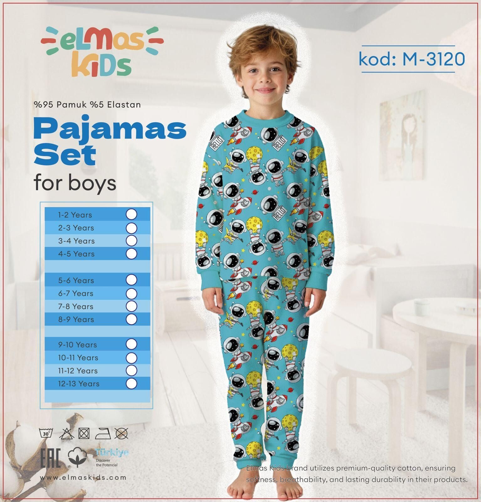 ELMAS 3120-3 ERKEK ÇOCUK 9-12 YAŞ PİJAMA TAKIM