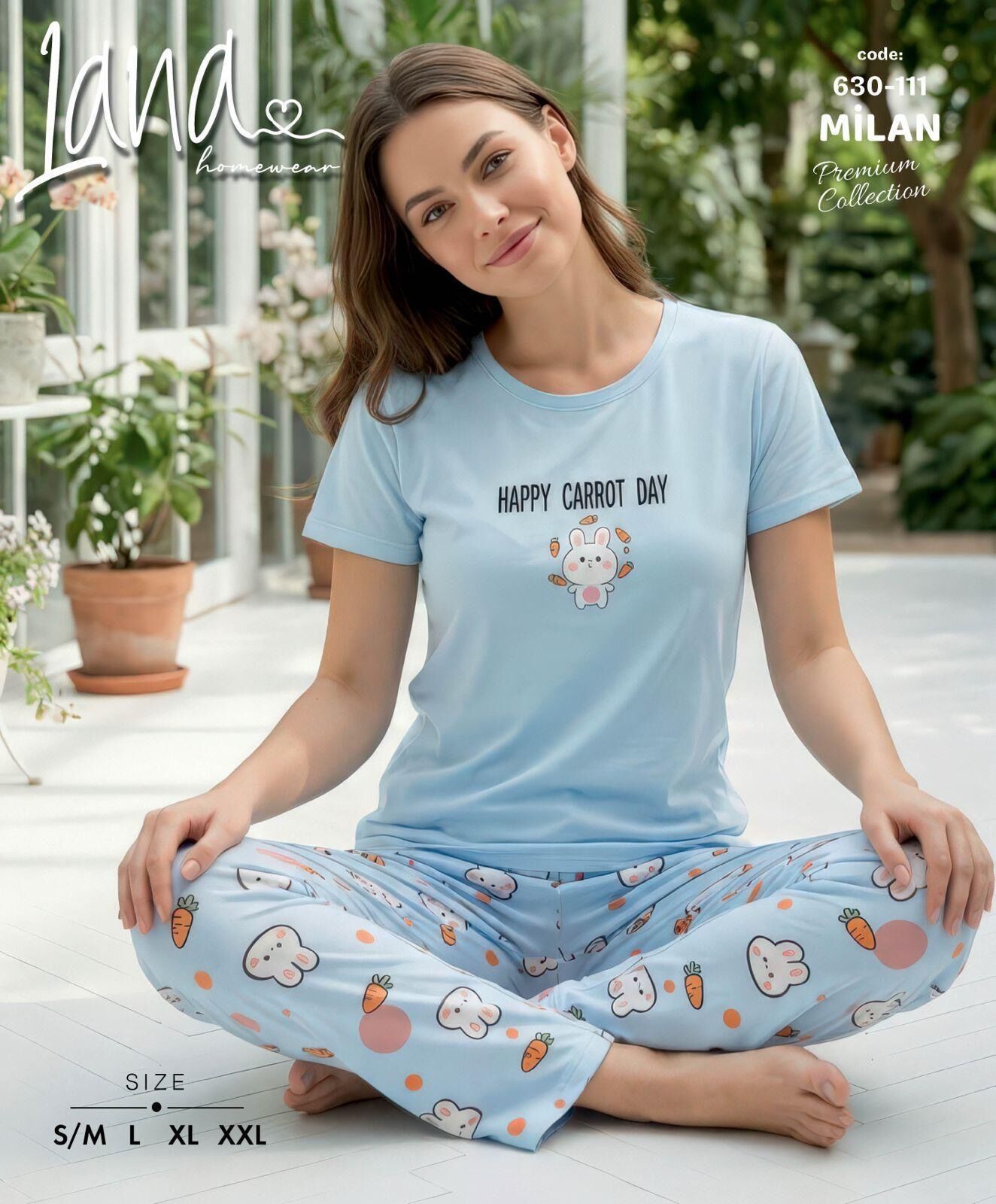 LANA 630-111 BAYAN MİLAN KISA KOL PİJAMA TAKIM