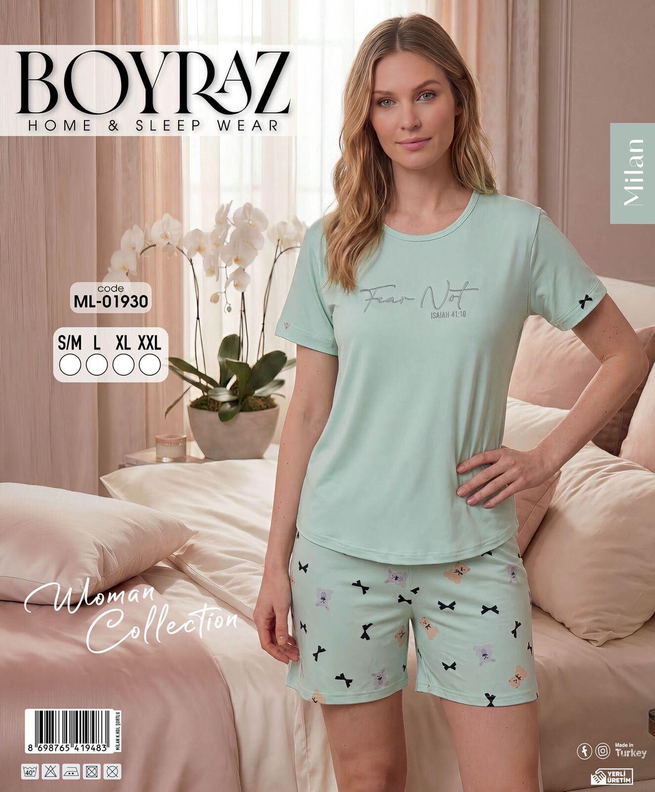 BOYRAZ 01930 MİLAN KISA KOL ŞORTLU PİJAMA TAKIM