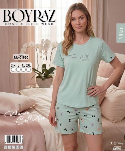 BOYRAZ 01930 MİLAN KISA KOL ŞORTLU PİJAMA TAKIM