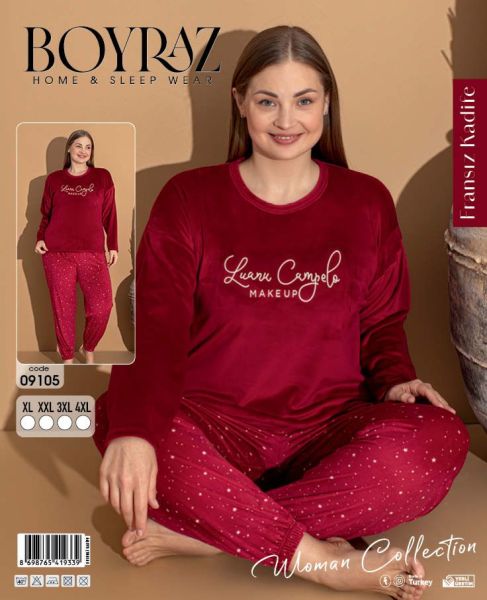 BOYRAZ 09106 FRANSIZ KADİFE BATTAL PİJAMA TAKIM