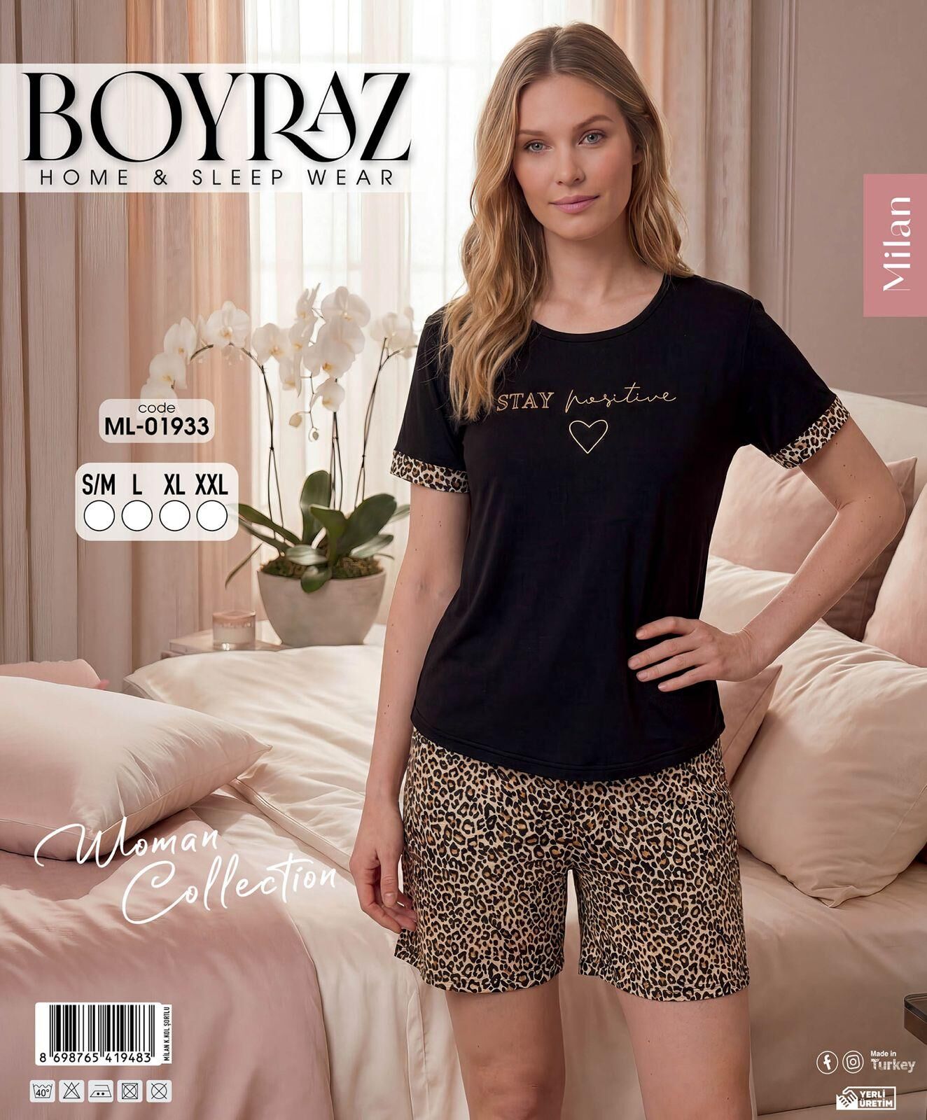 BOYRAZ 01933 MİLAN KISA KOL ŞORTLU PİJAMA TAKIM