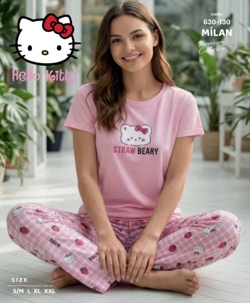 LANA 630-130 BAYAN MİLAN KISA KOL PİJAMA TAKIM