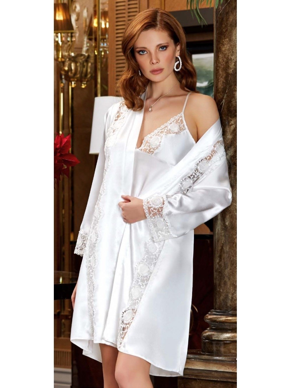 JEREMİ 3165 SATEN KISA 2 Lİ GECELİK TAKIM