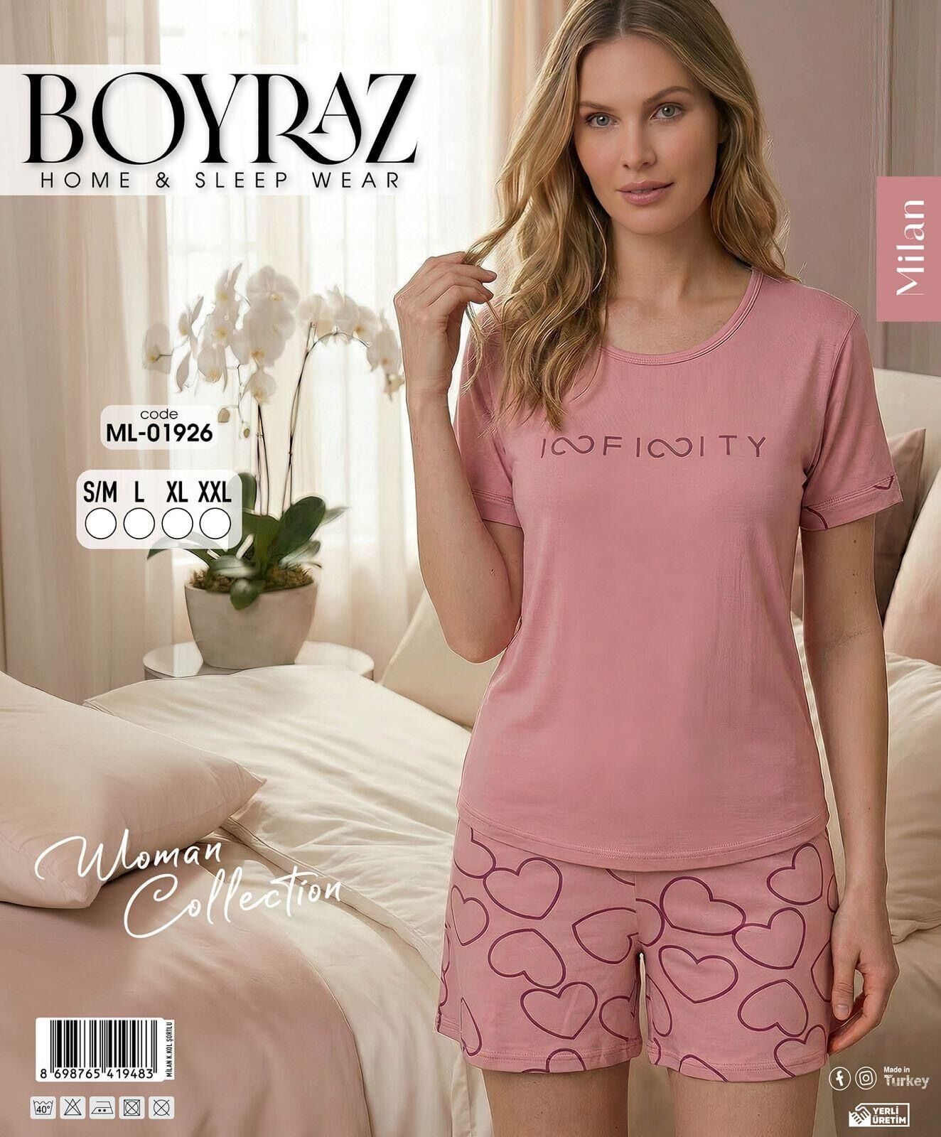 BOYRAZ 01926 MİLAN KISA KOL ŞORTLU PİJAMA TAKIM