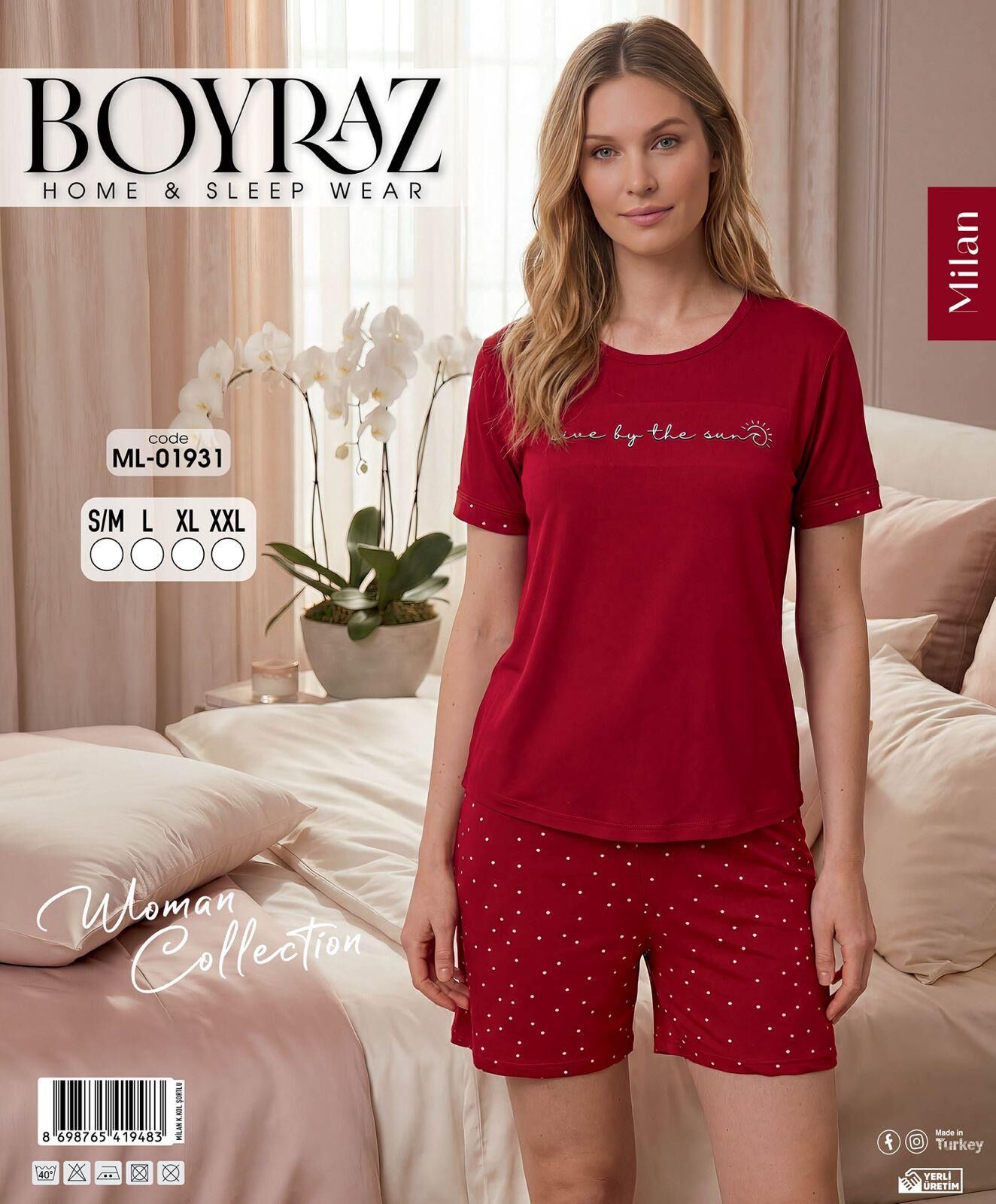 BOYRAZ 01931 MİLAN KISA KOL ŞORTLU PİJAMA TAKIM