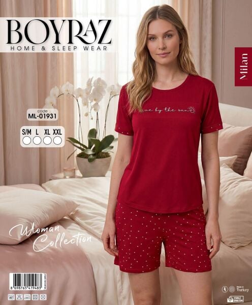 BOYRAZ 01931 MİLAN KISA KOL ŞORTLU PİJAMA TAKIM