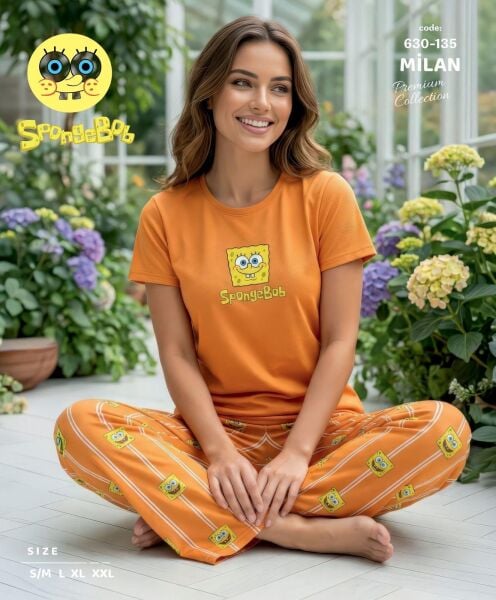 LANA 630-135 BAYAN MİLAN KISA KOL PİJAMA TAKIM