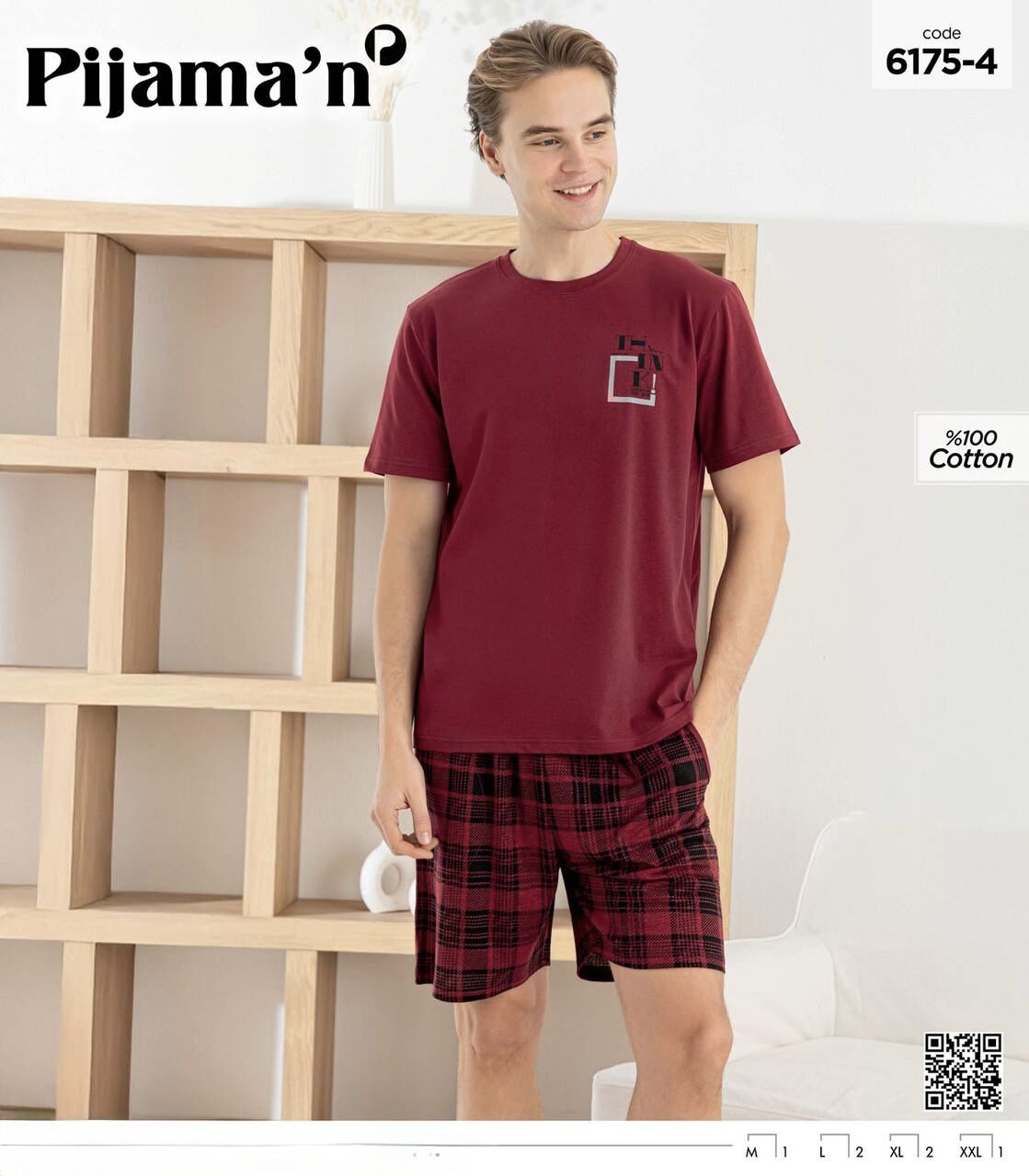 PİJAMAN 6175-4Y ERKEK PENYE KISAKOL ŞORTLU TAKIM