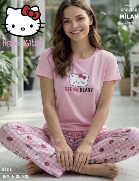 LANA 630-130-P BAYAN MİLAN KISA KOL PİJAMA TAKIM