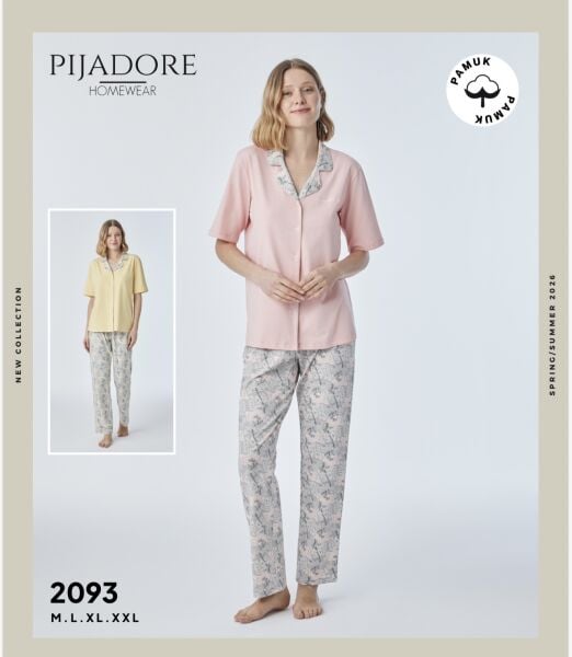 PİJADORE 2093 BAYAN Ö.DÜĞ.KISA KOL PİJAMA TAKIM
